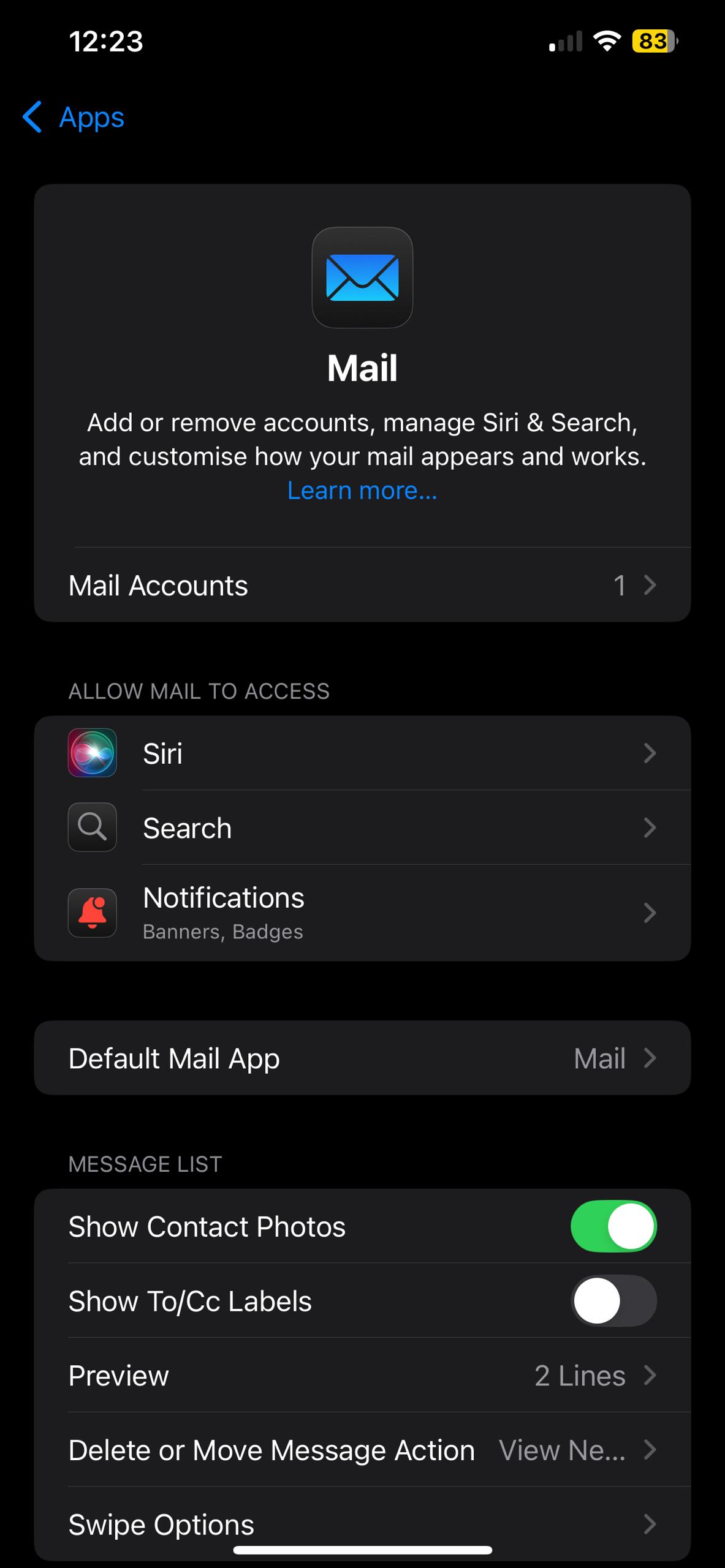 Mail Accounts